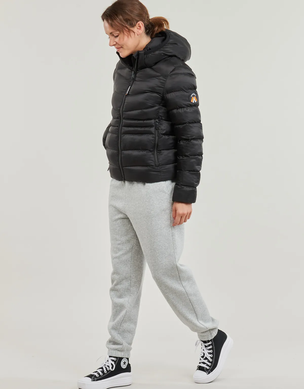 Manteaux^Superdry - HOODED FUJI PADDED JACKET Noir