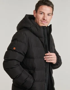 Manteaux^Superdry - HOODED SPORTS PUFFR JACKET Noir