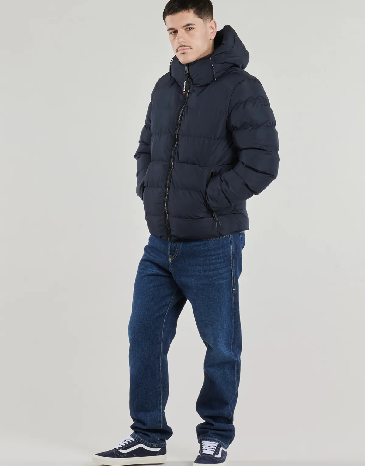 Manteaux^Superdry - HOODED SPORTS PUFFR JACKET Marine