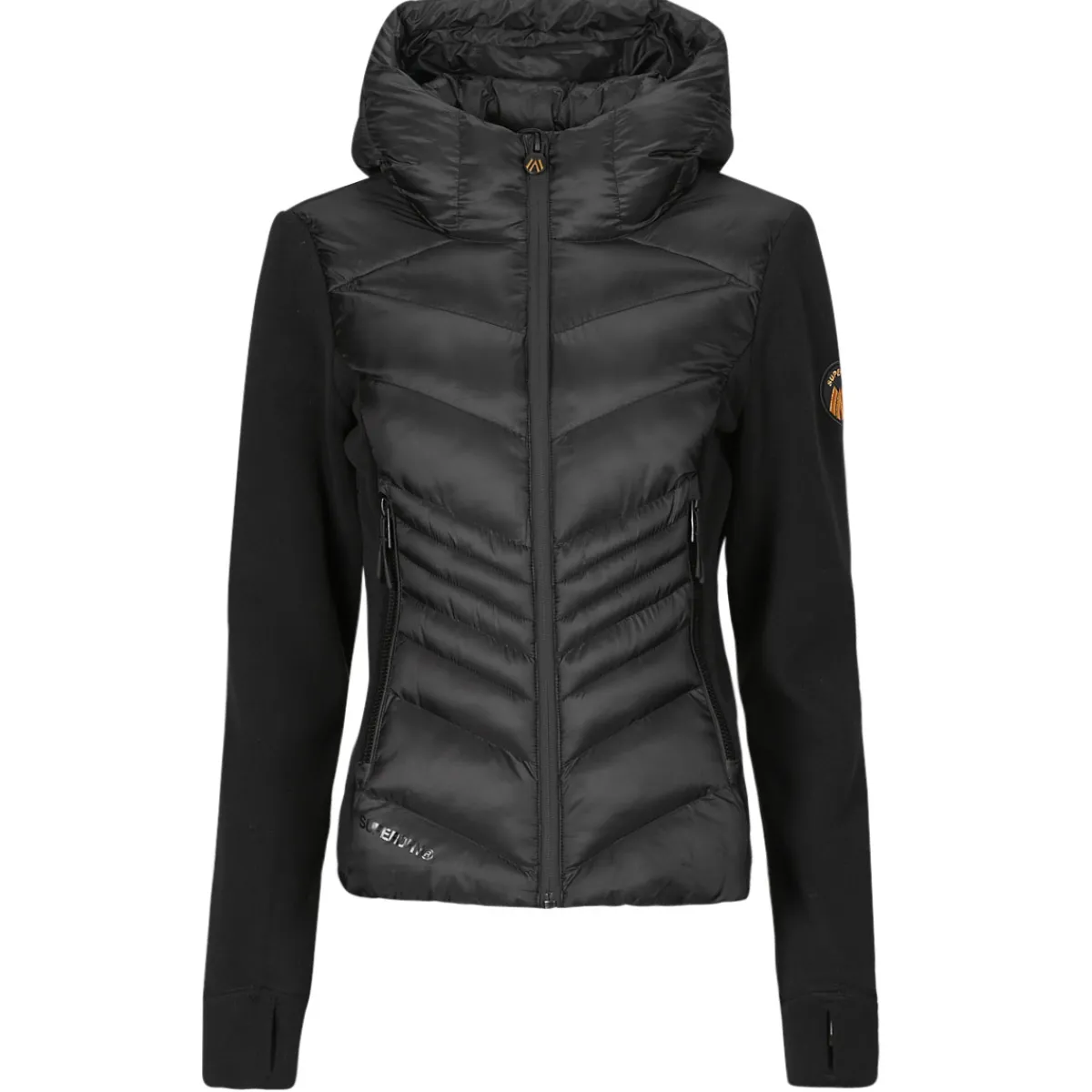 Vestes^Superdry - HOODEED STORM FLEECE JACKET Noir