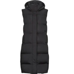 Manteaux^Superdry - LONGLINE HOODED PUFFER GILET Noir