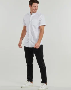 Chemises^Superdry - OXFORD ESSENTIAL Blanc