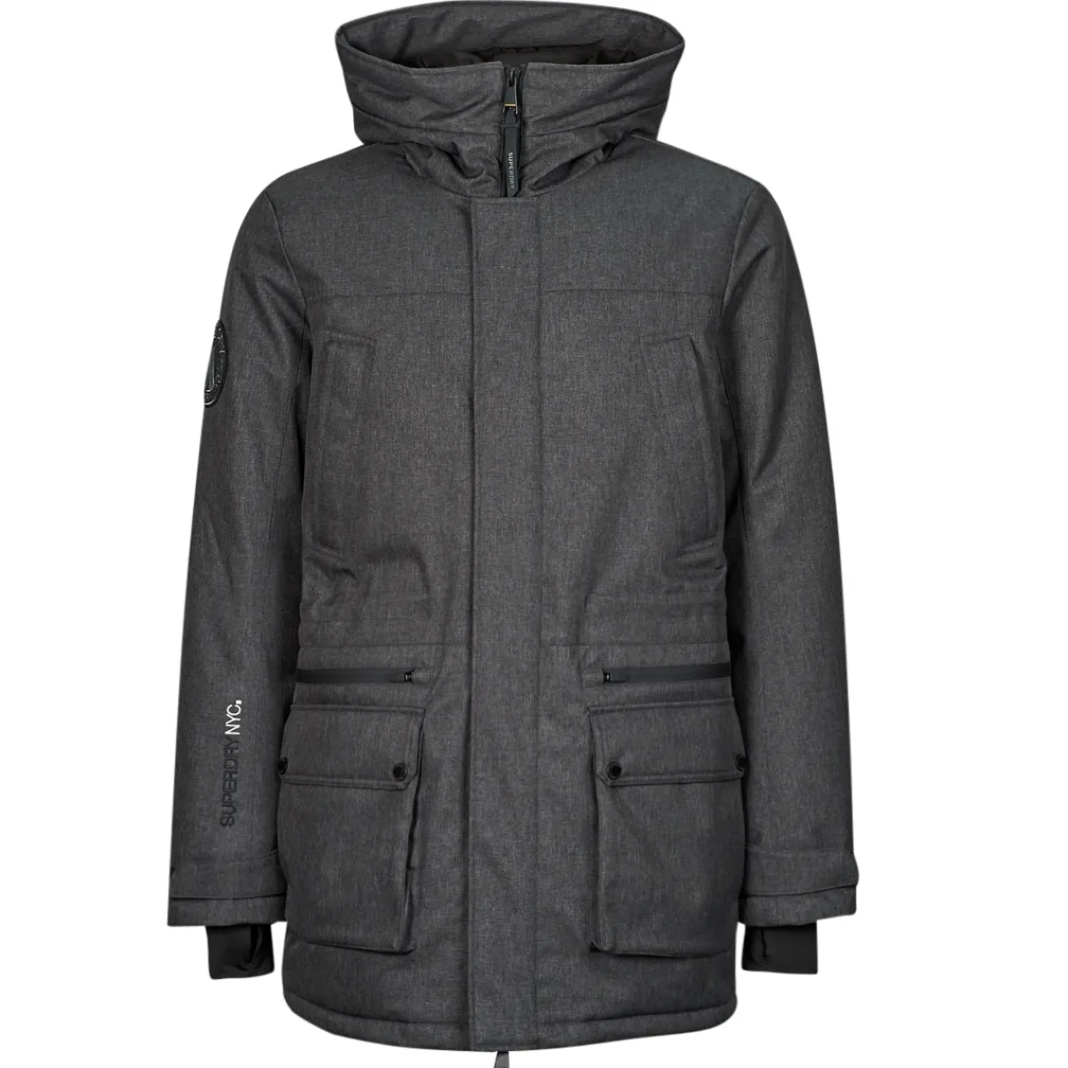 Manteaux^Superdry - PARKA CITY TWEED Grisfoncé