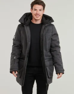 Manteaux^Superdry - PARKA CITY TWEED Grisfoncé
