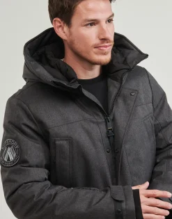 Manteaux^Superdry - PARKA CITY TWEED Grisfoncé