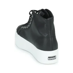 Baskets Mode^Superga - 2730 HI TOP NAPPA Noir