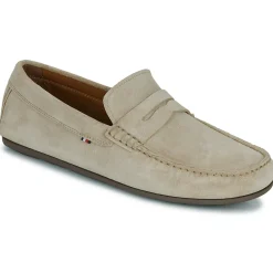 Mocassins & Chaussures Bateau^Tommy Hilfiger - CASUAL HILFIGER SUEDE DRIVER Beige