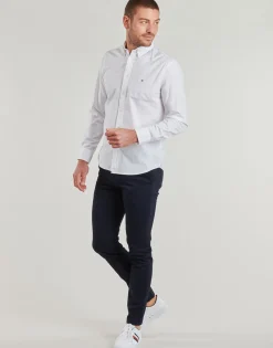 Chemises^Tommy Hilfiger - CORE FLEX POPLIN SOLID RF SHIRT Blanc
