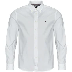 Chemises^Tommy Hilfiger - CORE FLEX POPLIN SOLID RF SHIRT Blanc