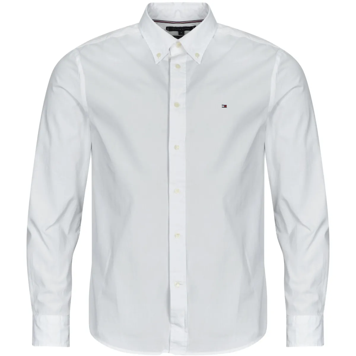 Chemises^Tommy Hilfiger - CORE FLEX POPLIN SOLID RF SHIRT Blanc