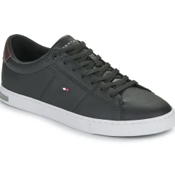 Baskets Mode^Tommy Hilfiger - ESSENTIAL LEATHER DETAIL VULC Noir