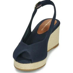 Sandales Et Nu-pieds^Tommy Hilfiger - FLAG MID WEDGE ESPAD SLINGBACK Marine