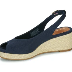 Sandales Et Nu-pieds^Tommy Hilfiger - FLAG MID WEDGE ESPAD SLINGBACK Marine