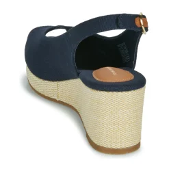 Sandales Et Nu-pieds^Tommy Hilfiger - FLAG MID WEDGE ESPAD SLINGBACK Marine