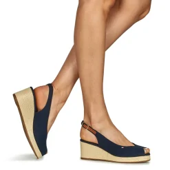 Sandales Et Nu-pieds^Tommy Hilfiger - FLAG MID WEDGE ESPAD SLINGBACK Marine