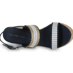 Sandales Et Nu-pieds^Tommy Hilfiger - GOLDEN WEBBING WEDGE Marine