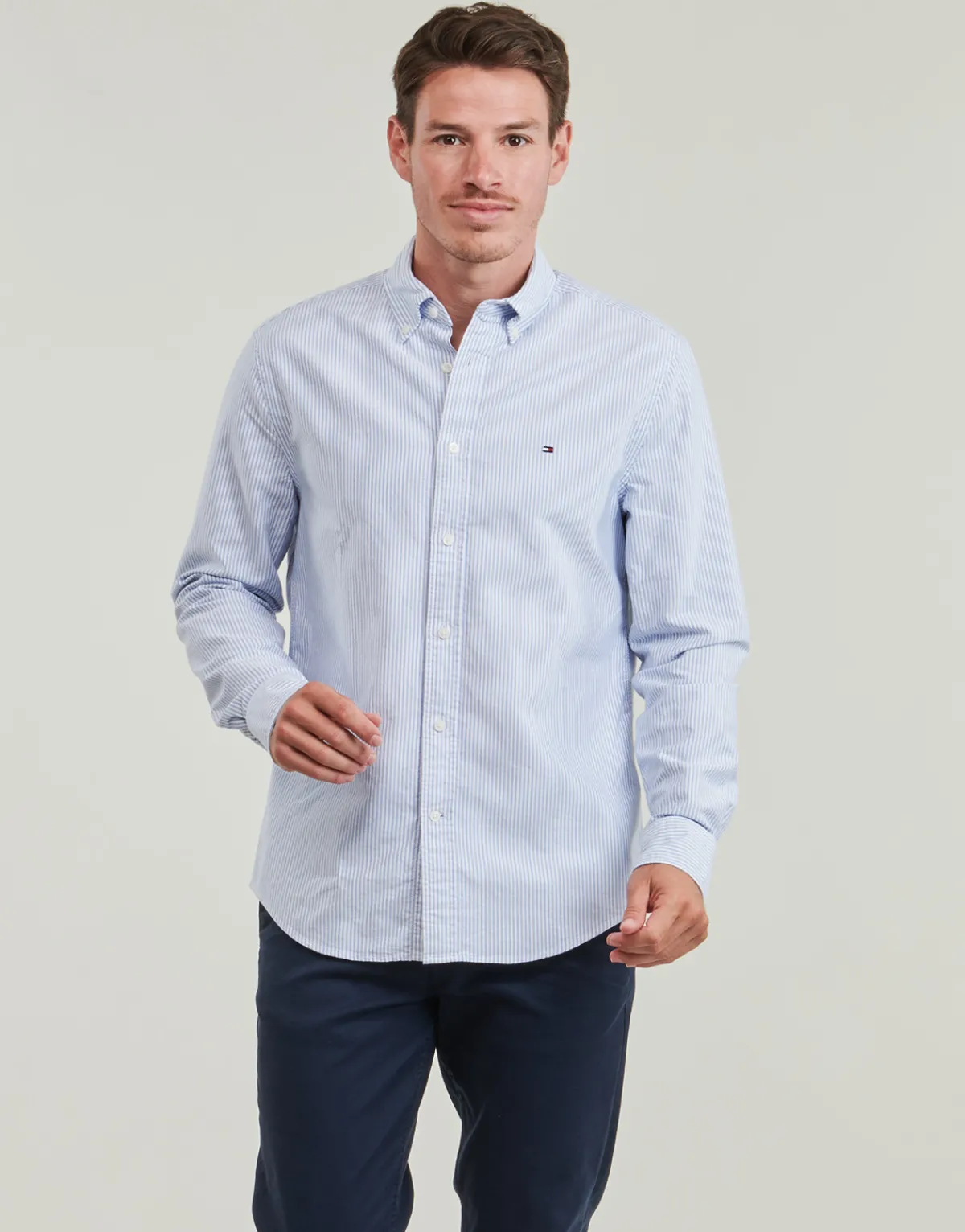 Chemises^Tommy Hilfiger - HERITAGE OXFORD STRIPE RF SHIRT Bleu