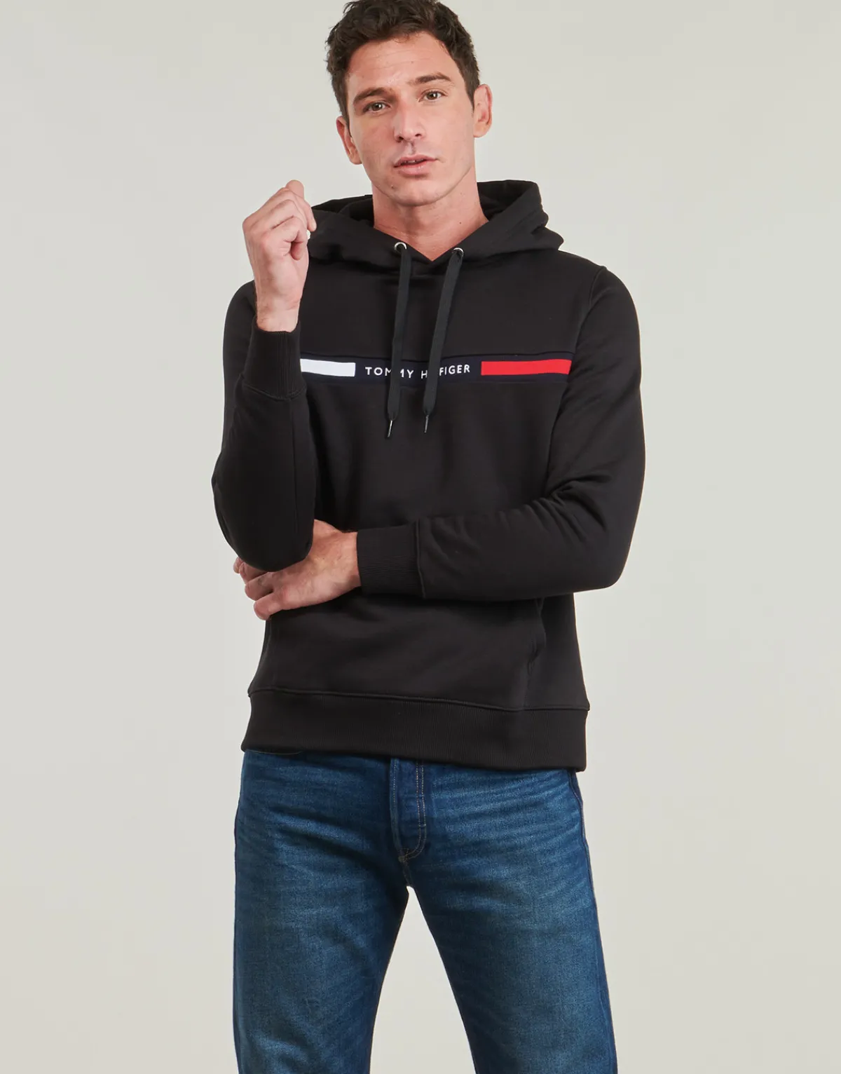 Sweats & Polaires^Tommy Hilfiger - HILFIGER CHEST INSERT HOODY Marine
