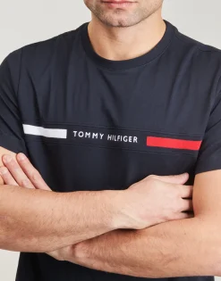 T-shirts & Polos^Tommy Hilfiger - HILFIGER CHEST INSERT TEE Marine
