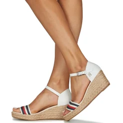 Sandales Et Nu-pieds^Tommy Hilfiger - MID WEDGE CORPORATE Blanc