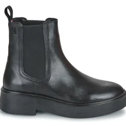 Bottines / Boots^Tommy Hilfiger - MINIMAL LEATHER CHELSEA LOGOTAPE Noir