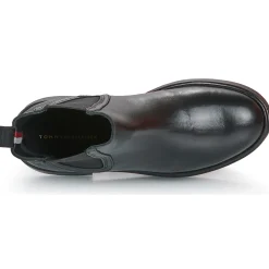 Bottines / Boots^Tommy Hilfiger - MINIMAL LEATHER CHELSEA LOGOTAPE Noir