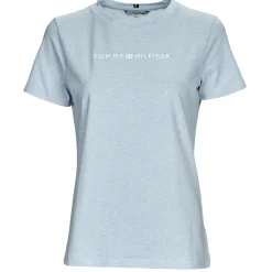 T-shirts & Polos^Tommy Hilfiger - REG FROSTED CORP LOGO C-NK SS Bleuciel