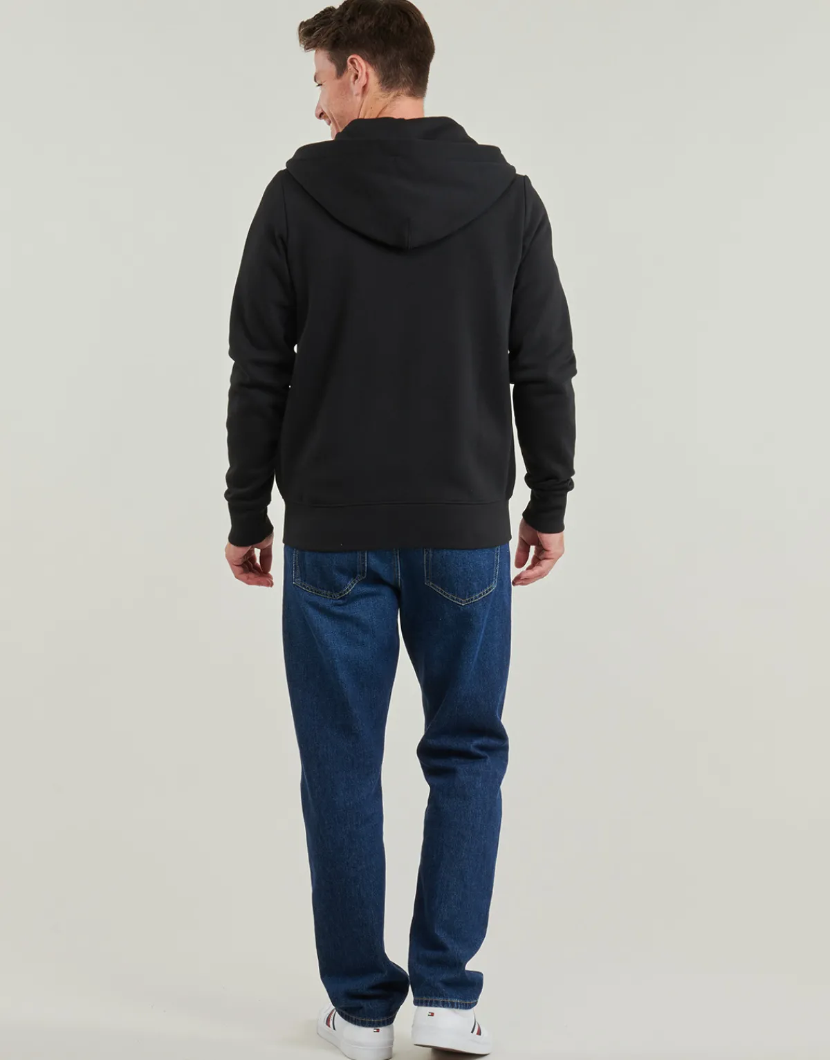 Sweats & Polaires^Tommy Hilfiger - ROUNDALL HOODED ZIP THROUGH Noir