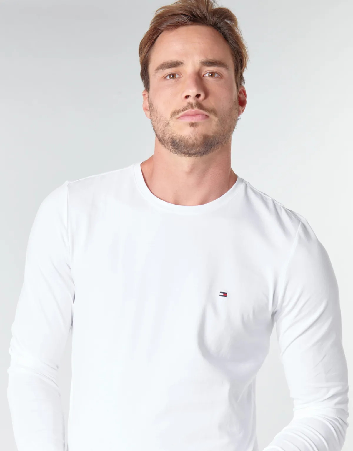 T-shirts & Polos^Tommy Hilfiger - STRETCH SLIM FIT LONG SLEEVE TEE Blanc