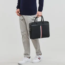 Porte-documents / Serviettes^Tommy Hilfiger - TH COATED CANVAS COMPUTER BAG Noir