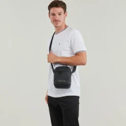Pochettes / Sacoches^Tommy Hilfiger - TH MONOTYPE PU MINI REPORTER Noir