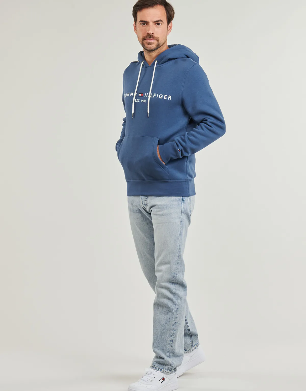 Sweats & Polaires^Tommy Hilfiger - TOMMY LOGO HOODY Bleu