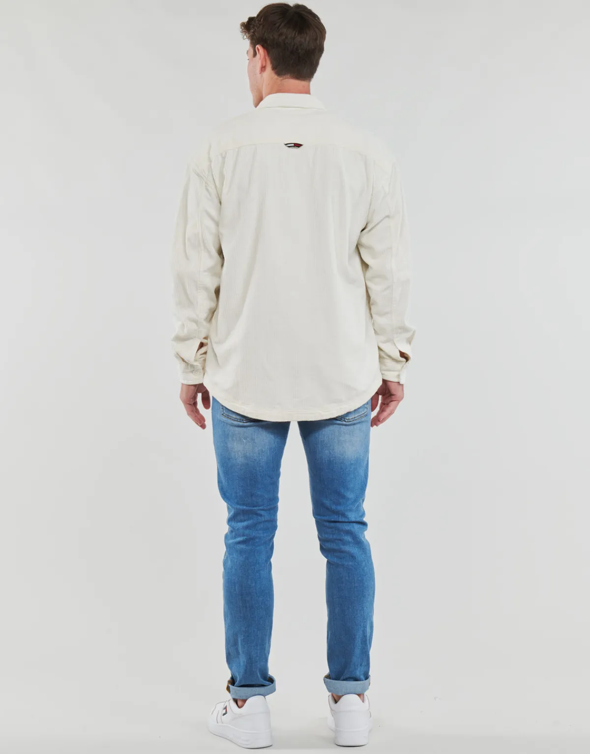 Chemises^Tommy Jeans - TJM CASUAL CORDUROY OVERSHIRT Blanc
