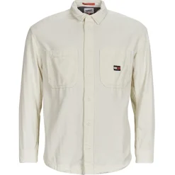 Chemises^Tommy Jeans - TJM CASUAL CORDUROY OVERSHIRT Blanc