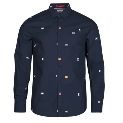 Chemises^Tommy Jeans - TJM CLSC FLAG CRITTER SHIRT Marine