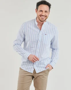 Chemises^Tommy Jeans - TJM MAO STRIPE LINEN BLEND SHIRT