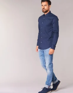 Chemises^Tommy Jeans - TJM ORIGINAL STRETCH SHIRT Marine