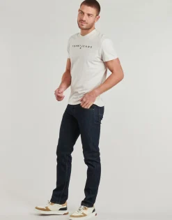 T-shirts & Polos^Tommy Jeans - TJM REG LINEAR LOGO TEE EXT Beige