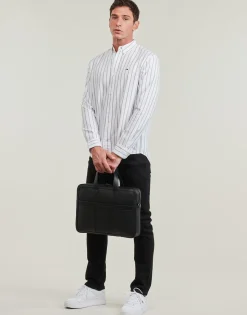 Chemises^Tommy Jeans - TJM REG OXFORD STRIPE SHIRT Blanc