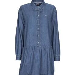 Robes^Tommy Jeans - TJW CHAMBRAY SHIRT DRESS Bleu