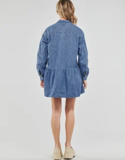 Robes^Tommy Jeans - TJW CHAMBRAY SHIRT DRESS Bleu