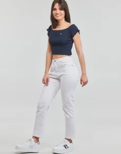 Tops / Blouses^Tommy Jeans - TJW CROP RIB OFF SHOULDER TOP Marine