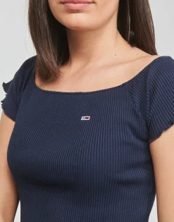 Tops / Blouses^Tommy Jeans - TJW CROP RIB OFF SHOULDER TOP Marine