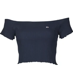 Tops / Blouses^Tommy Jeans - TJW CROP RIB OFF SHOULDER TOP Marine