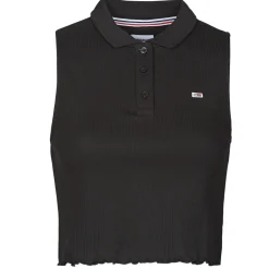 Tops / Blouses^Tommy Jeans - TJW CROP SLEEVELESS RIB POLO Noir