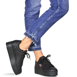 Baskets Mode^Tommy Jeans - TJW FLATFORM ESS Noir