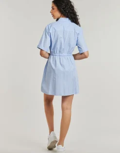 Robes^Tommy Jeans - TJW MINI STRIPE SHIRT DRESS Bleu