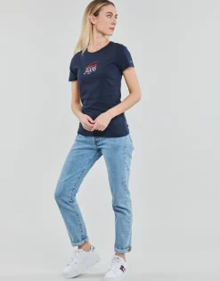 T-shirts & Polos^Tommy Jeans - TJW SKINNY ESSENTIAL LOGO 1 SS Marine