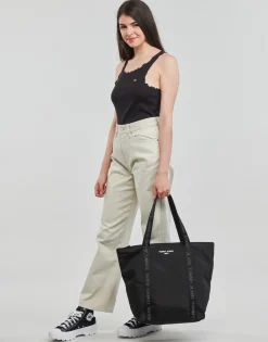 Tops / Blouses^Tommy Jeans - TJW SKINNY RIB BABYLOCK TANK Noir