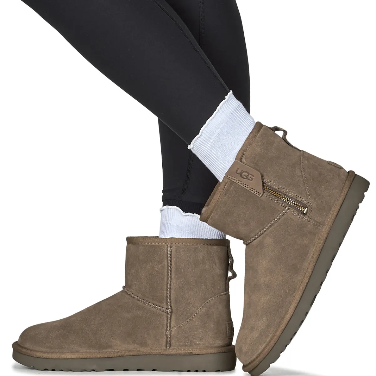 Bottines / Boots^UGG - CLASSIC MINI BAILEY ZIP Taupe